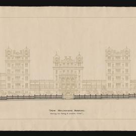 New Melbourne Hospital - Showing iron railing to Lonsdale Street