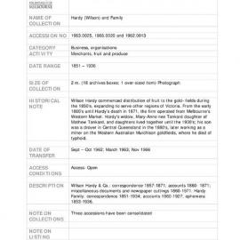 [1962.0013] HARDY (WILSON) AND FAMILY