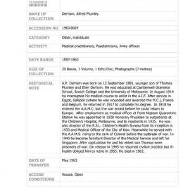 [1963.0024] Papers of Alfred Plumley Derham