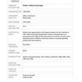 [1964.0007] Papers of William H O Walters