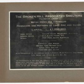 Broken Hill Associated Smelters Proprietary Ltd. Introductory page
