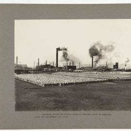 Refined lead in smelter yard