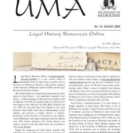 UMA Bulletin : News from the University of Melbourne Archives : Issue 18