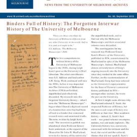 UMA Bulletin : News from the University of Melbourne Archives : Issue 33