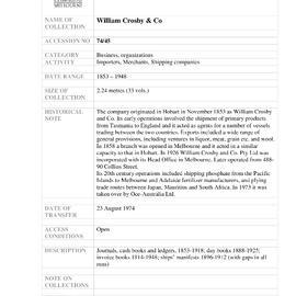 [1974.0045] WILLIAM CROSBY AND CO.