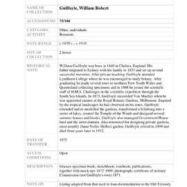 [1975.0104] Papers of William Robert Guilfoyle