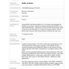 [1976.0058] Consolidated Records of Heffey & Butler