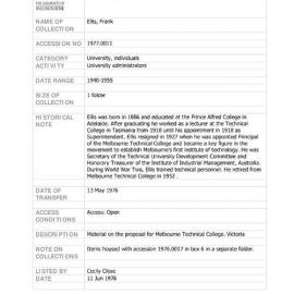 [1977.0011] Papers of Frank Ellis