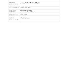 [1977.0013] Consolidated Papers of Arthur Barton Pilgrim Amies
