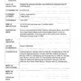 [1979.0126] Records of the Federated Engine Drivers' And Firemen's Association Of Australasia