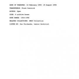 [1994.0172] Papers of Frank Dominick