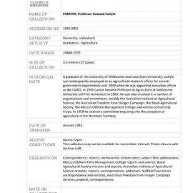 [1982.0001] Papers of Howard Carlyle Forster