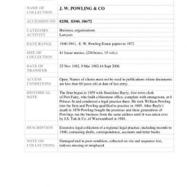 [1982.0088] Consolidated Records of J.W. Powling & Company