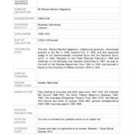 [1983.0139] Papers of Richard Moulton Eggleston