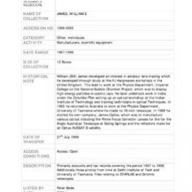 [1999.0055] Papers of William E James