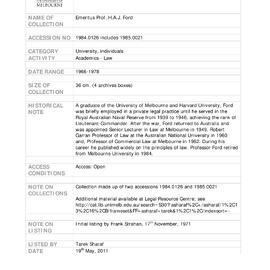 [1984.0126] Consolidated Papers of Harold Arthur John Ford