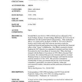 [2003.0010] Papers of Donald Henry Merry