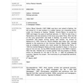 [2003.0024] Papers of Arthur Fenton Howells