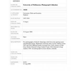 [2006.0068] UNIVERSITY OF MELBOURNE. PHOTOGRAPH COLLECTION