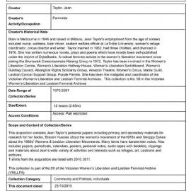 [2013.0036] Papers of Jean Taylor