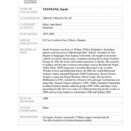 [2000.0149] Papers of Sarah Yeomans