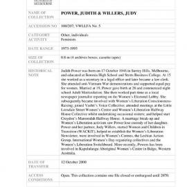 [2000.0207] POWER, JUDITH AND WILLERS, JUDY