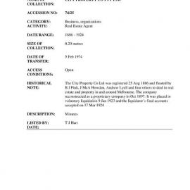 [UMA-SRE-19740025] CITY PROPERTY CO. MINUTES OF DIRECTORS MEETINGS