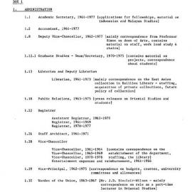 [UMA-SRE-19890134] Administrative Files of the Professor of Oriental Studies and the Departments of Oriental Studies, East and Southeast Asian Studies and East Asian Studies