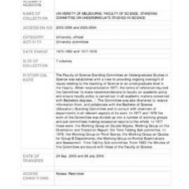 [UMA-SRE-20030096] Minutes of the Faculty of Science Standing Committee on Undergraduate Studies in Science